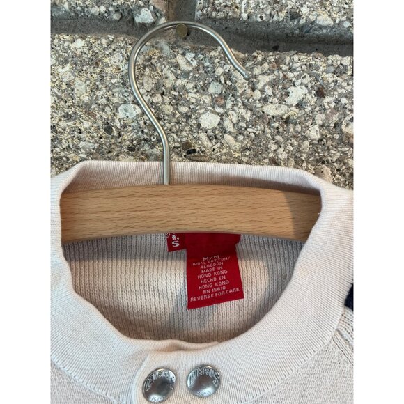 Levis Cream Zip-Up Jacket With Red & Navy Stripes And Embroidered Patch Details - Picture 3 of 9